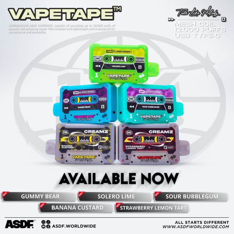 VAPETAPE-12K-Gummy-Bear-VAPETAPE-12K-SOLERO-LIME-VAPETAPE-12K-SOURBUBBLEGUM-VAPETAPE-12K-BANANA-CUSTARD-VAPETAPE-12KSTRAWBERRY-LEMON-TART-SG-Vape-Hub